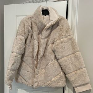 NWT Seamed Faux-Fur Jacket